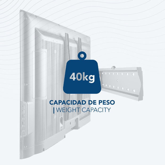 Daewoo Soporte Fijo para TV 32-55 Pulgadas con Inclinación de 12°, Carga 40 kg, Perfil 53 mm y Nivel Integrado