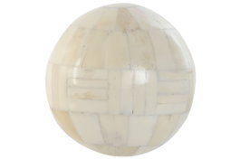 DKD Home Decor Bola de Decoración Mango Hueso 10x10x10 Rayas Natural