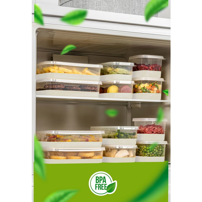 Hermia Organizador de Frigorífico 4 Piezas Gris 4B - Grey Set de Contenedores de Plástico sin BPA para Cocina