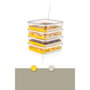 Hermia Organizador de Frigorífico 4 Piezas Gris 4B - Grey Set de Contenedores de Plástico sin BPA para Cocina