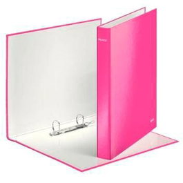 Leitz Carpeta con Anillas Wow Mixtas 2x25 mm A4+ Cartón Forrado Plastificado Fucsia