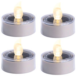 Outfit - Juego de 4 Velas LED Solares para Exterior Decorativas con Panel Policristalino y Protección IP44