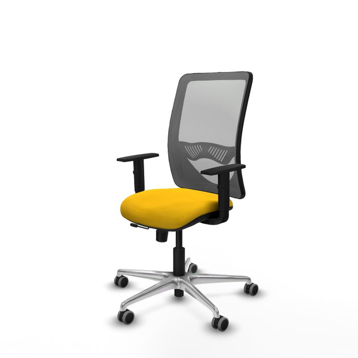 PIQUERAS Y CRESPO Silla de oficina Zulema con mecanismo Sincro/Traslack, Amarillo y Gris