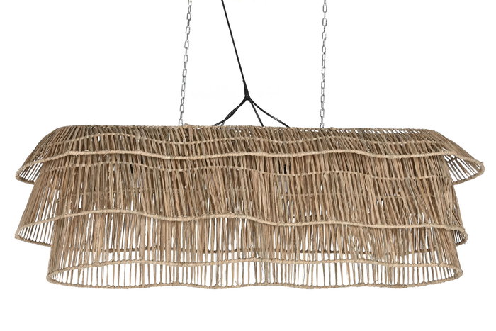 DKD Home Decor Lámpara de Techo de Fibras Naturales 141x55x40 cm