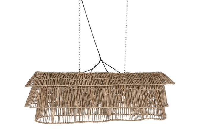DKD Home Decor Lámpara de Techo de Fibras Naturales 141x55x40 cm