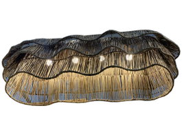 DKD Home Decor Lámpara de Techo de Fibras Naturales 141x55x40 cm