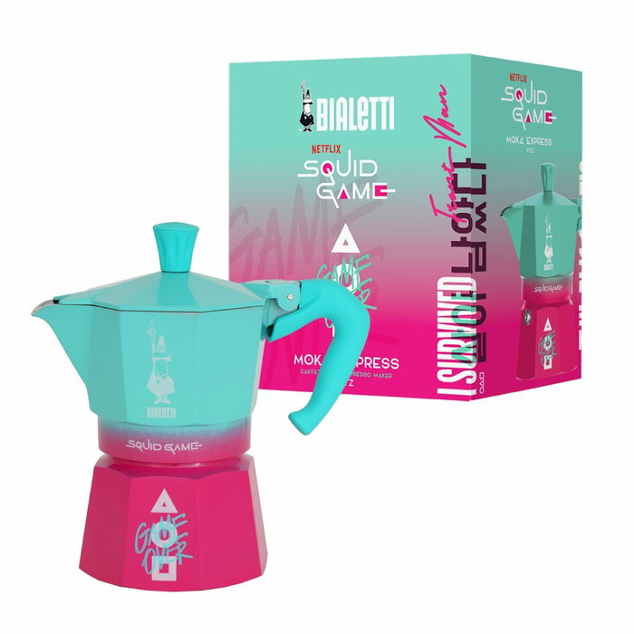 Bialetti Moka Express Squid Game 3TZ, 3 tazas, Silver / Black