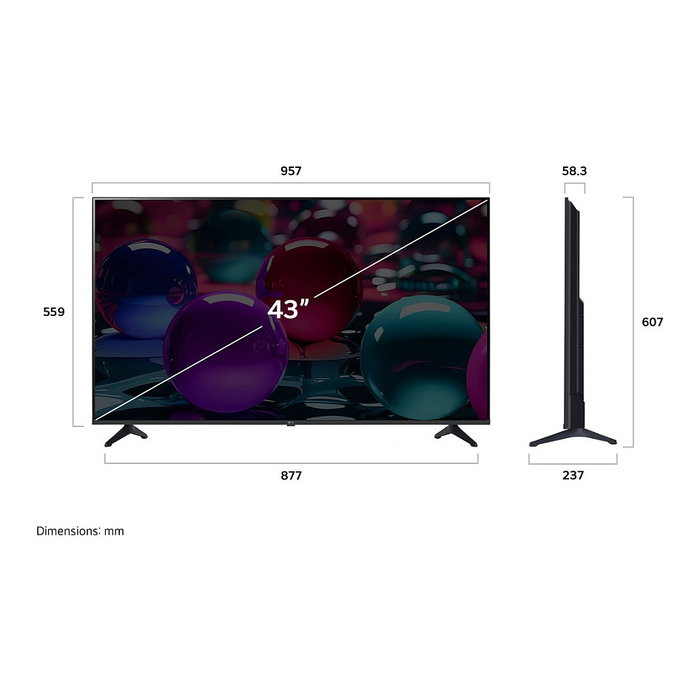 LG 43UA73003LA AI Smart TV 4K UHD 43" (109 cm) LED WebOS α7 Gen8 Procesador - Negro