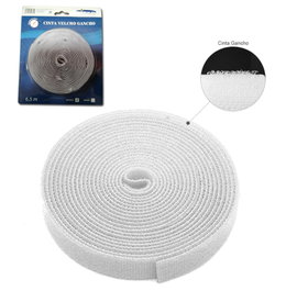 SIFER Cinta Velcro Macho Adhesiva Blanca 6,5 m x 20 mm