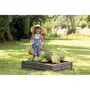 Smoby 850208 Bac Square Garden 2 en 1: Mesa de arena y huerto de vegetales, 76x76cm, Lona incluida