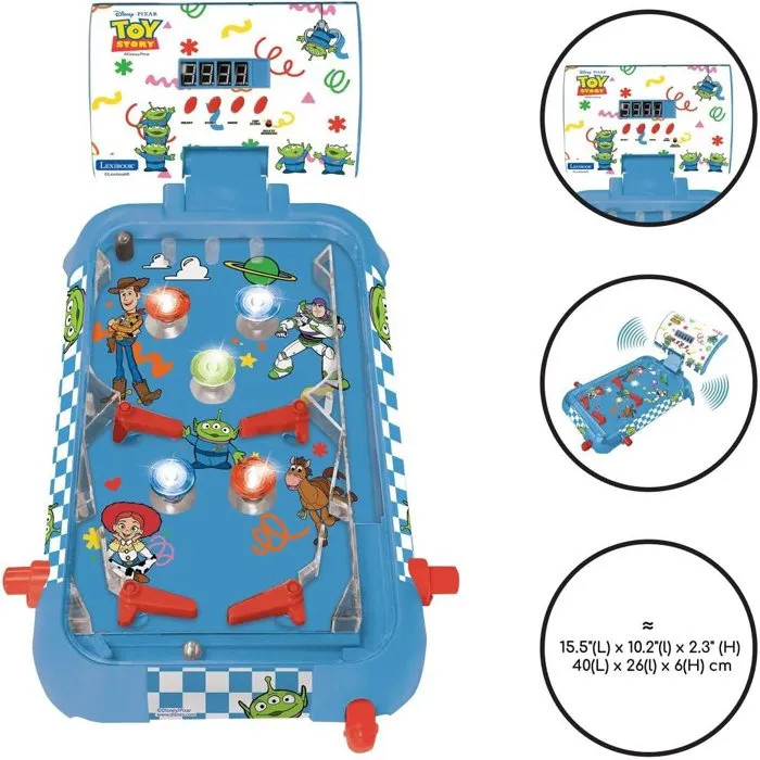 Lexibook Máquina de Pinball Electrónica Toy Story con Sonidos, Luces y Pantalla de Puntuación