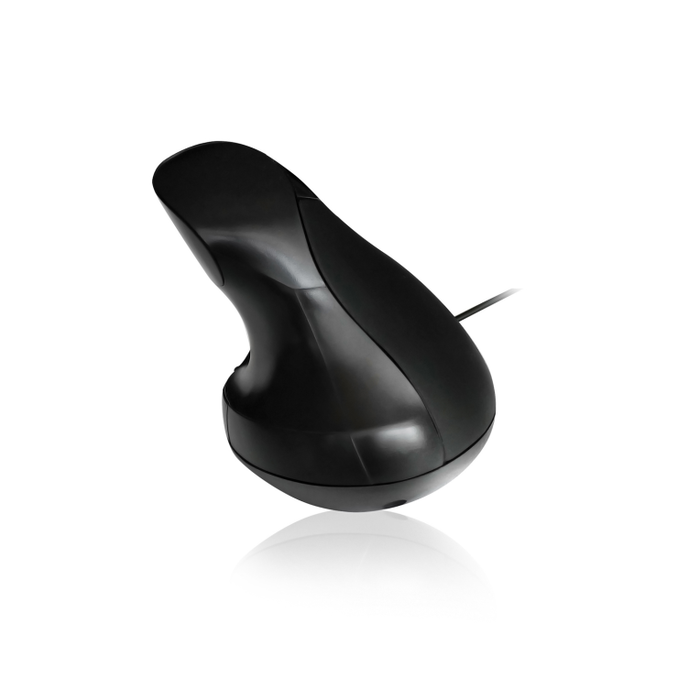 Ewent EW3156 Ratón Ergonómico Vertical para Mano Derecha, 1000 DPI, Negro y Rojo