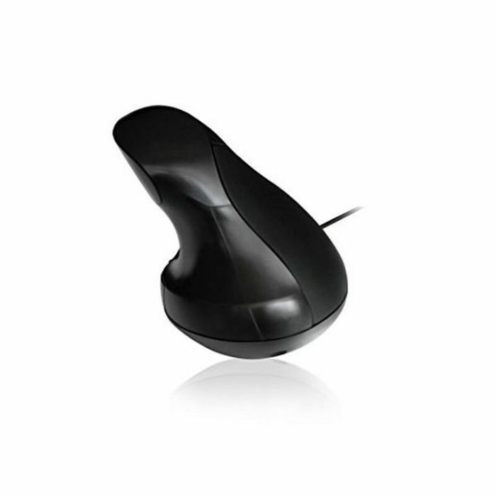 Ewent EW3156 Ratón Ergonómico Vertical para Mano Derecha, 1000 DPI, Negro y Rojo