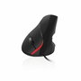Ewent EW3156 Ratón Ergonómico Vertical para Mano Derecha, 1000 DPI, Negro y Rojo
