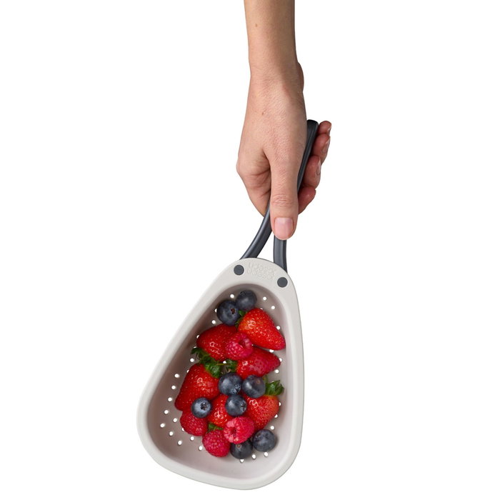 Joseph Joseph Droplet Mini Colador Blanco con Mango Plegable