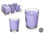 Acorde Set 6 Velas Vaso Vidrio Lavanda 16x6.5x11 cm (Set de 12)