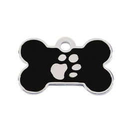 Placa identificativa para collar Imarc Bone Negro Plata