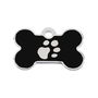 Placa identificativa para collar Imarc Bone Negro Plata