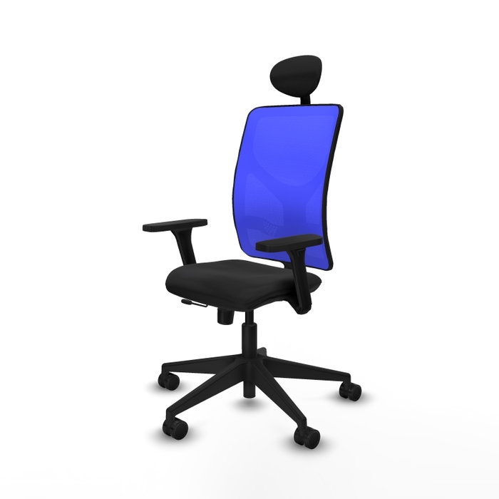 PIQUERAS Y CRESPO Silla de oficina Motilla con mecanismo Sincro/Traslack, Azul y Negro