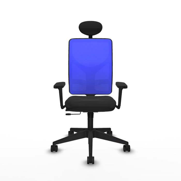 PIQUERAS Y CRESPO Silla de oficina Motilla con mecanismo Sincro/Traslack, Azul y Negro