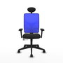 PIQUERAS Y CRESPO Silla de oficina Motilla con mecanismo Sincro/Traslack, Azul y Negro