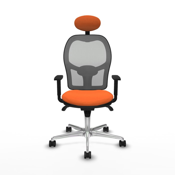 PIQUERAS Y CRESPO Silla de oficina Jorquera con mecanismo Sincro, Naranja y Gris