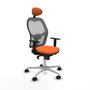 PIQUERAS Y CRESPO Silla de oficina Jorquera con mecanismo Sincro, Naranja y Gris