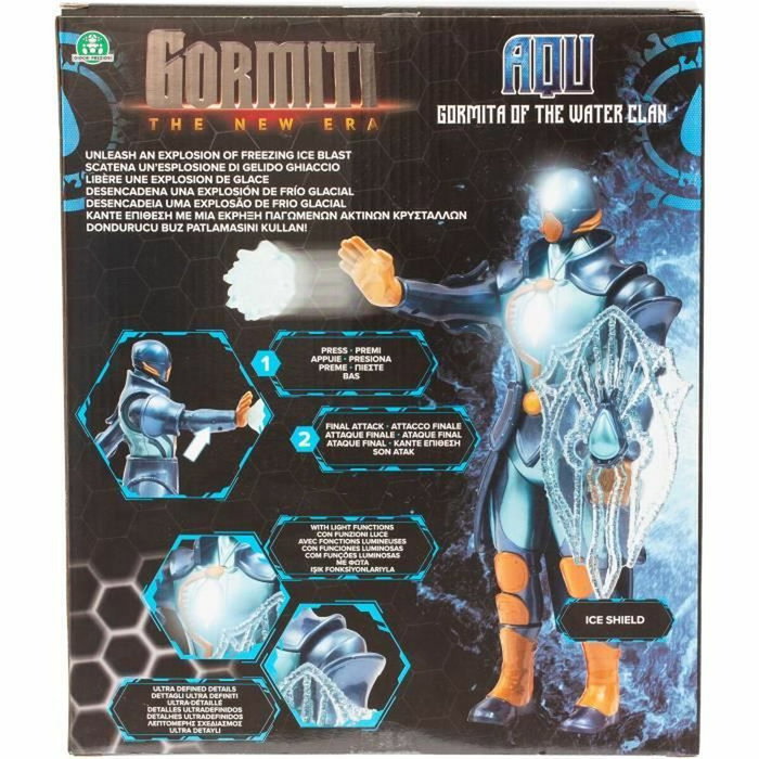 Gormiti Figura articulada Aqu con ataque ligero de Agua - 27 cm