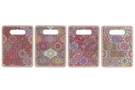DKD Home Decor Salvamanteles Mandala 18x24x0,7cm Multicolor Dorado Surtido de 4