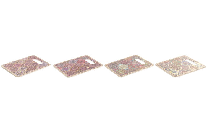 DKD Home Decor Salvamanteles Mandala 18x24x0,7cm Multicolor Dorado Surtido de 4