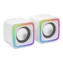 Mars Gaming Altavoces MSCUBE 8W Gaming RGB Active-Flow con DSP, Blanco, Sistema 2.0 de Escritorio con Control Box, Alimentación por USB