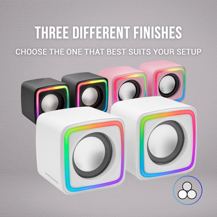 Mars Gaming MSCUBEW Altavoces Gaming RGB 8W Blanco