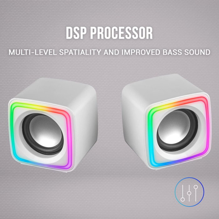 Mars Gaming MSCUBEW Altavoces Gaming RGB 8W Blanco