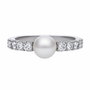 Diamonfire Anillo de Plata con Perla y Circonita Gris Talla 17