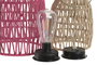 DKD Home Decor Set de 3 Lámparas Solares Multicolor con Algodón y Asa de Metal