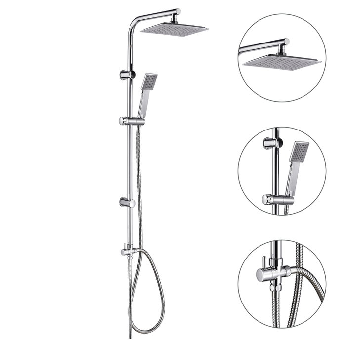 ORYX Columna Ducha Universal Multifuncional Cuadrada en Acero Inoxidable ORYX Columna Ducha Universal Multifuncional Cuadrada en Acero Inoxidable