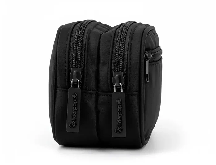 Liderpapel Estuche portatodo Duo 3 cremalleras con bolsillo frontal negro Liderpapel Estuche portatodo Duo 3 cremalleras con bolsillo frontal negro