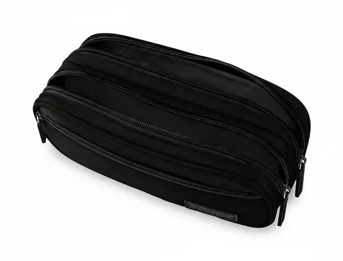 Liderpapel Estuche portatodo Duo 3 cremalleras con bolsillo frontal negro Liderpapel Estuche portatodo Duo 3 cremalleras con bolsillo frontal negro
