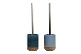 DKD Home Decor Escobillero de Gres Craquelado Surtido de 2 Colores (Pack de 4)
