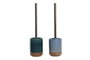 DKD Home Decor Escobillero de Gres Craquelado Surtido de 2 Colores (Pack de 4)