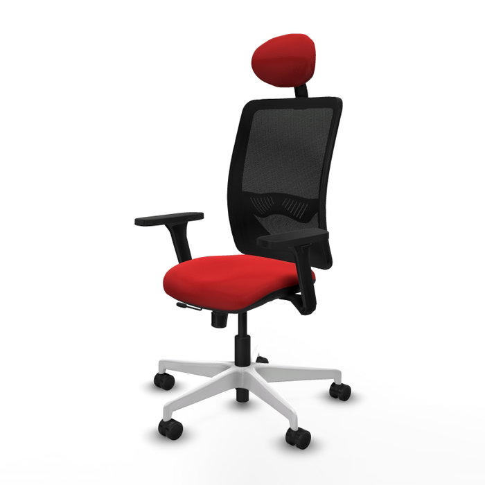PIQUERAS Y CRESPO Silla de oficina Zulema con mecanismo Sincro/Traslack, Rojo y Negro