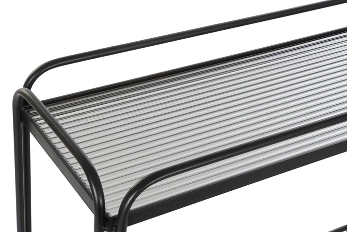 DKD Home Decor Consola Loft Negro Metal y Cristal 28 x 80.5 x 80 cm DKD Home Decor Consola Loft Negro Metal y Cristal 28 x 80.5 x 80 cm