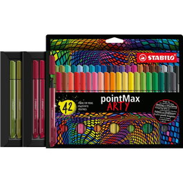 STABILO Rotuladores de fibra POINTMAX ARTY LINE estuche de cartón de 42 unidades