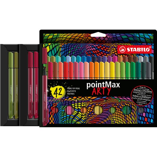 STABILO Rotuladores de fibra POINTMAX ARTY LINE estuche de cartón de 42 unidades STABILO Rotuladores de fibra POINTMAX ARTY LINE estuche de cartón de 42 unidades