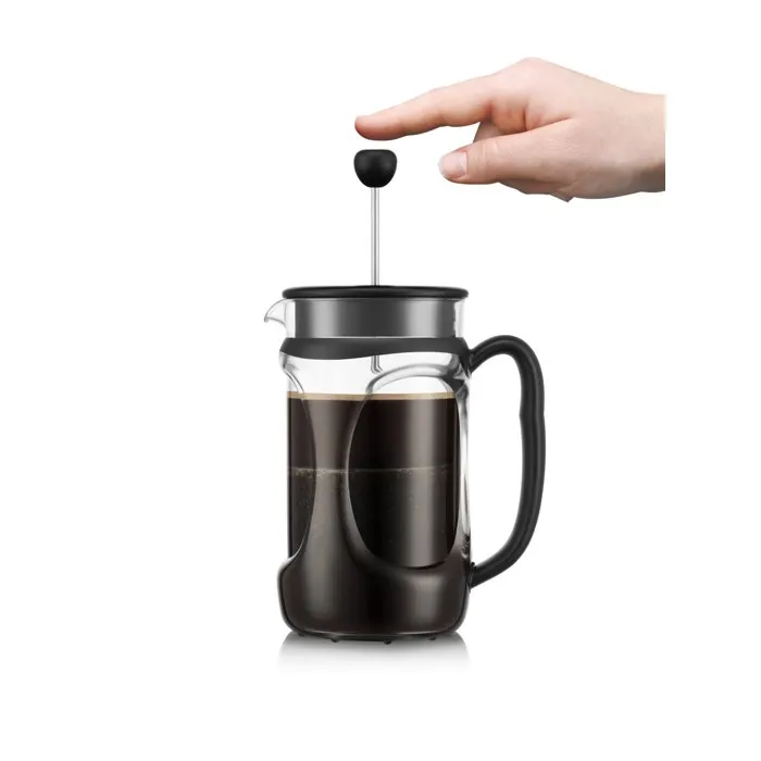 Bodum Cafetera Émbolo Francesa BOD0699965514556 Young Press 1 Litro (8 Tazas) Cristal y Negro