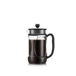 Bodum Cafetera Émbolo Francesa BOD0699965514556 Young Press 1 Litro (8 Tazas) Cristal y Negro