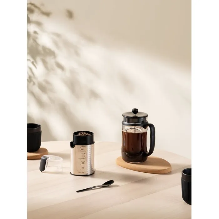 Bodum Cafetera Émbolo Francesa BOD0699965514556 Young Press 1 Litro (8 Tazas) Cristal y Negro