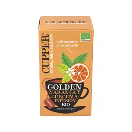 CUPPER Infusión Golden Secrets 20 Bolsitas Bio con Naranja y Cúrcuma
