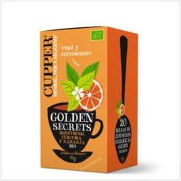CUPPER Infusión Golden Secrets con Naranja y Cúrcuma BIO - Refrescante - 20 Bolsitas