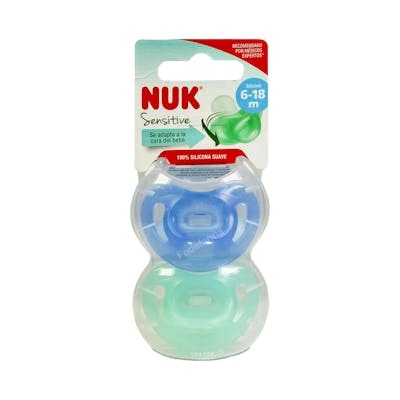 NUK Chupete Sensitive Silicona 6-18 Meses 2 Unidades NUK Chupete Sensitive Silicona 6-18 Meses 2 Unidades